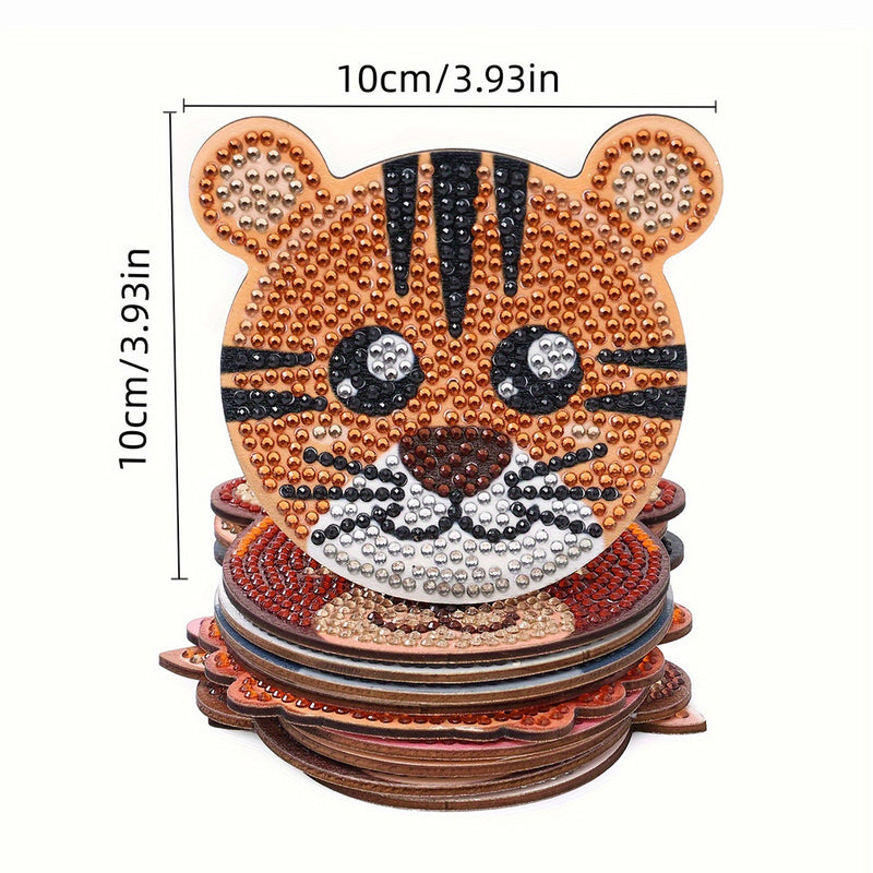 Cute Cartoon Animals Diamond Painting Coasters 10Pcs