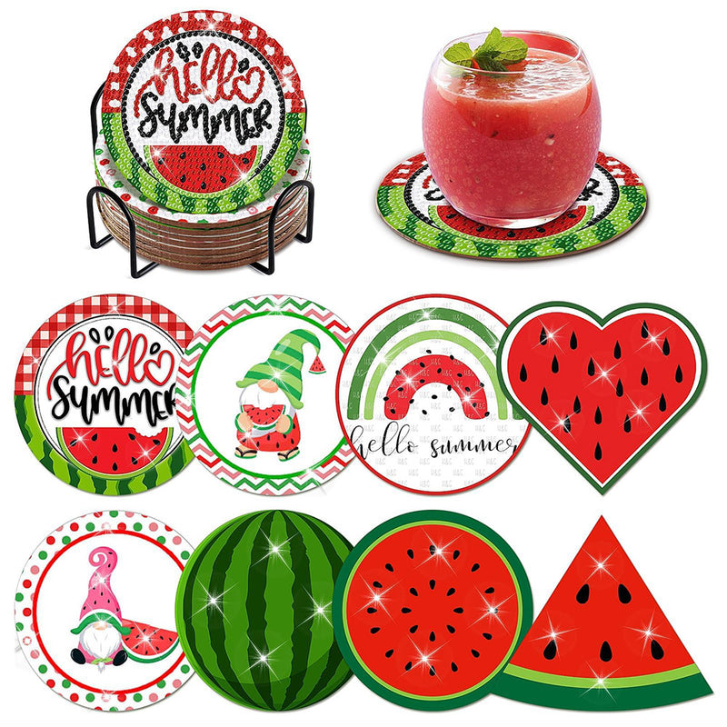 Summer Watermelon Diamond Painting Coasters 8Pcs