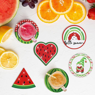 Summer Watermelon Diamond Painting Coasters 8Pcs