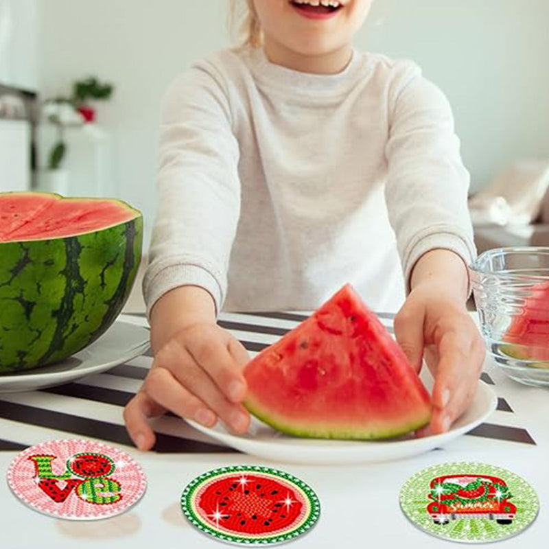 Summer Watermelon Diamond Painting Coasters 8Pcs