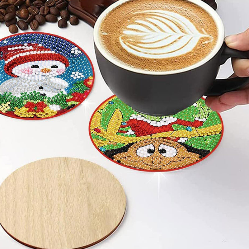 Christmas Diamond Painting Coasters 8Pcs