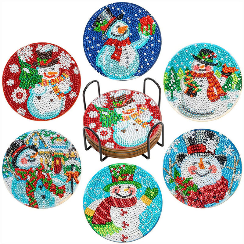 Merry Christmas Diamond Painting Coasters 6Pcs