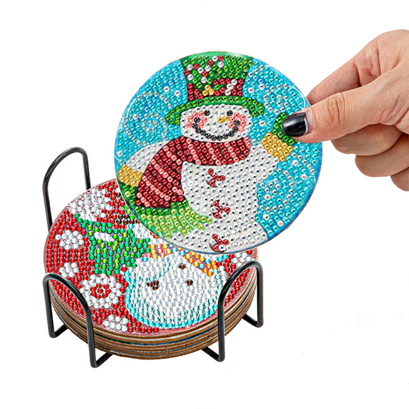 Merry Christmas Diamond Painting Coasters 6Pcs