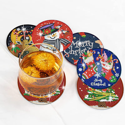 Merry Christmas Diamond Painting Coasters 6Pcs