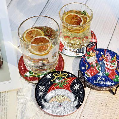 Merry Christmas Diamond Painting Coasters 6Pcs