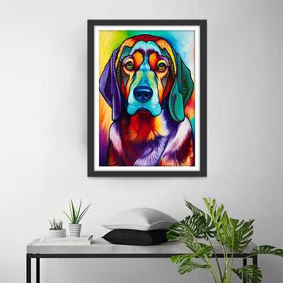 Colorful Dog with Big Ears Diamond Painting