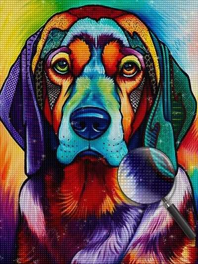 Colorful Dog with Big Ears Diamond Painting