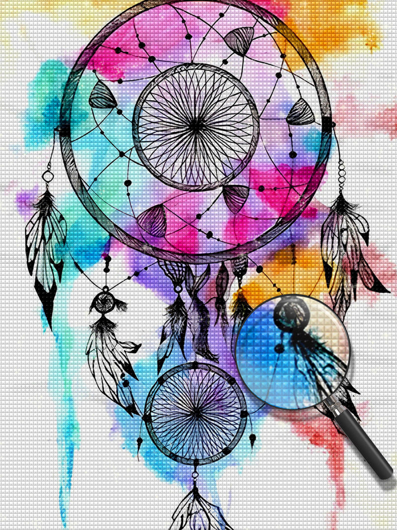 Black Dream Catcher with Feathers Diamond Painting