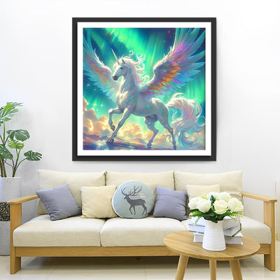 Unicorn and Green Aurora Diamond Painting