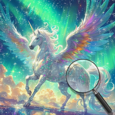 Unicorn and Green Aurora Diamond Painting