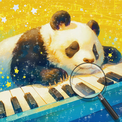 Panda and Piano Diamond Painting