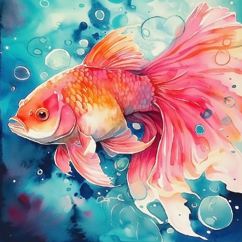 Red Fish in the Water Diamond Painting