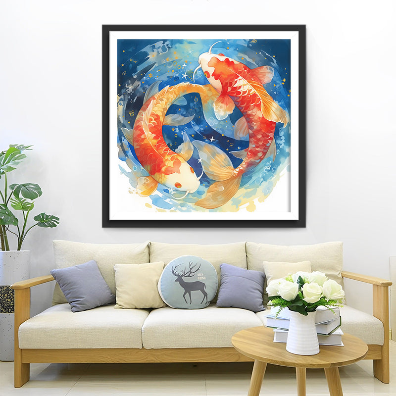 Red Fishes in Water Diamond Painting