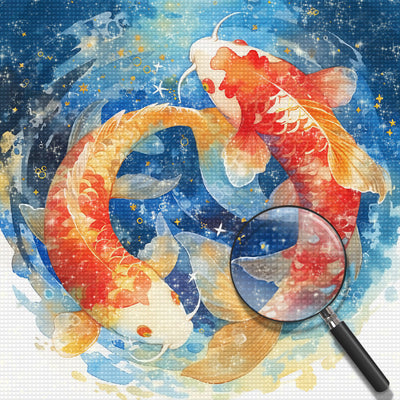 Red Fishes in Water Diamond Painting