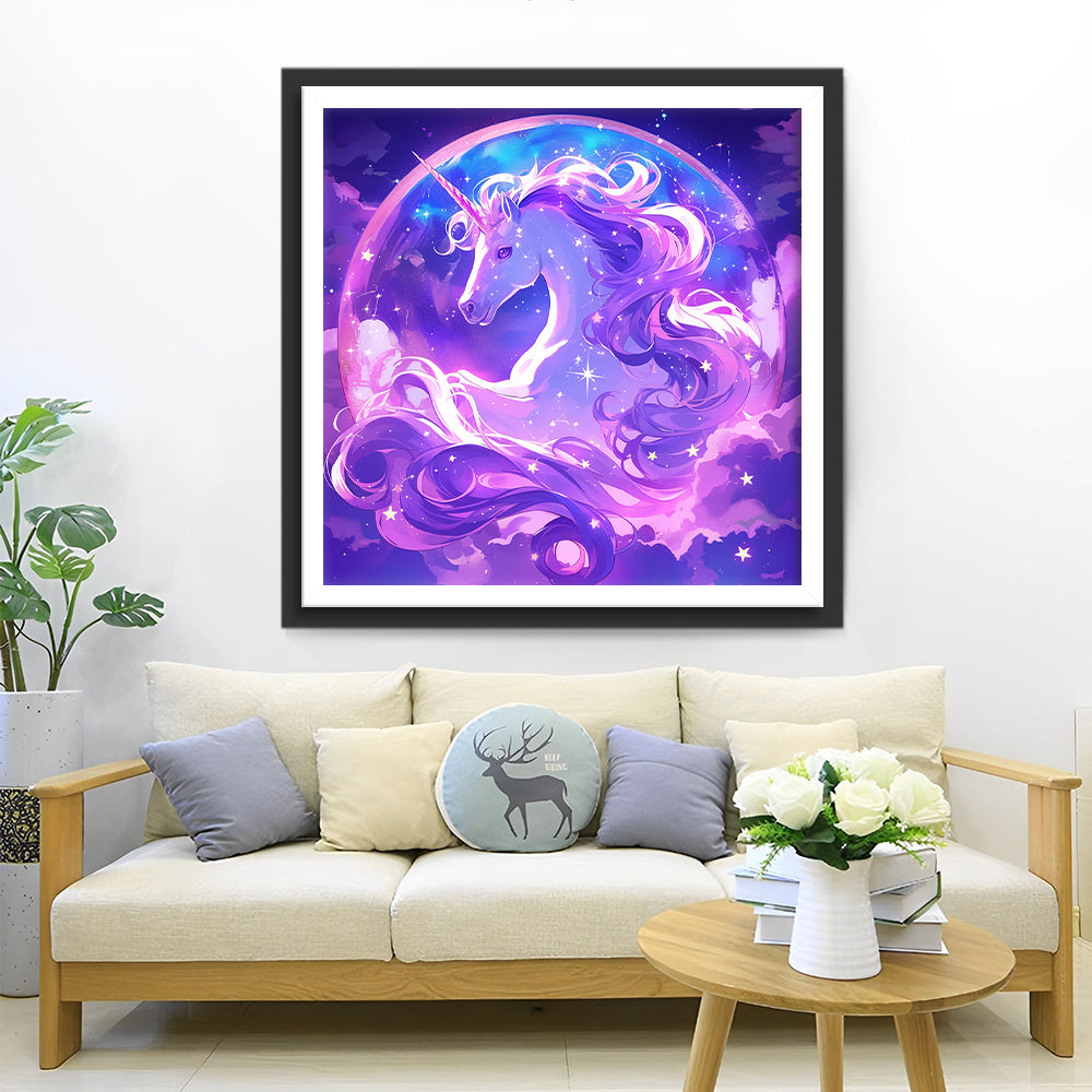 Purple Unicorn Diamond Painting