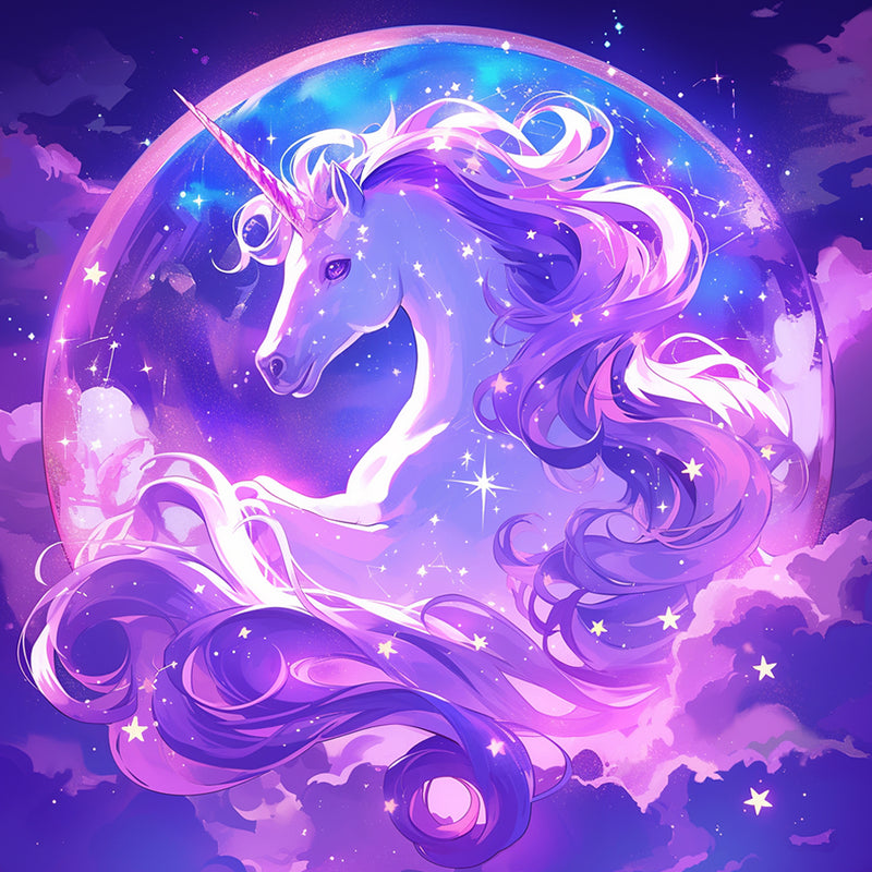 Purple Unicorn Diamond Painting