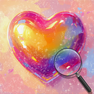 Colorful Heart Shaped Stone Diamond Painting