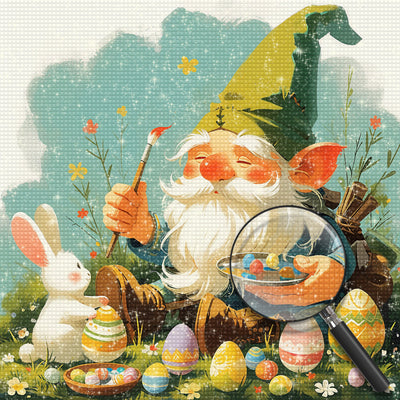 Easter Gnome and Rabbit Diamond Painting