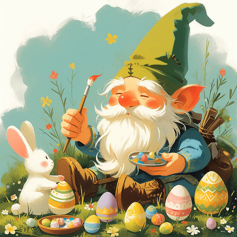 Easter Gnome and Rabbit Diamond Painting