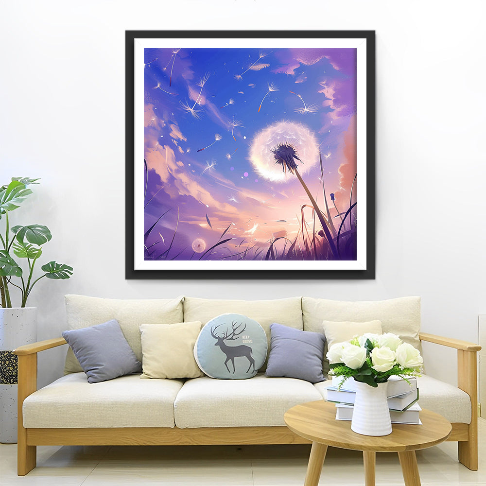 Dandelion in the Wind Diamond Painting