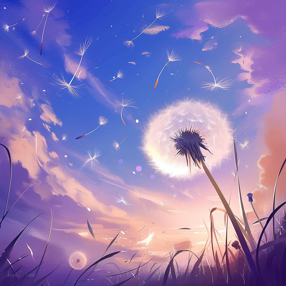 Dandelion in the Wind Diamond Painting