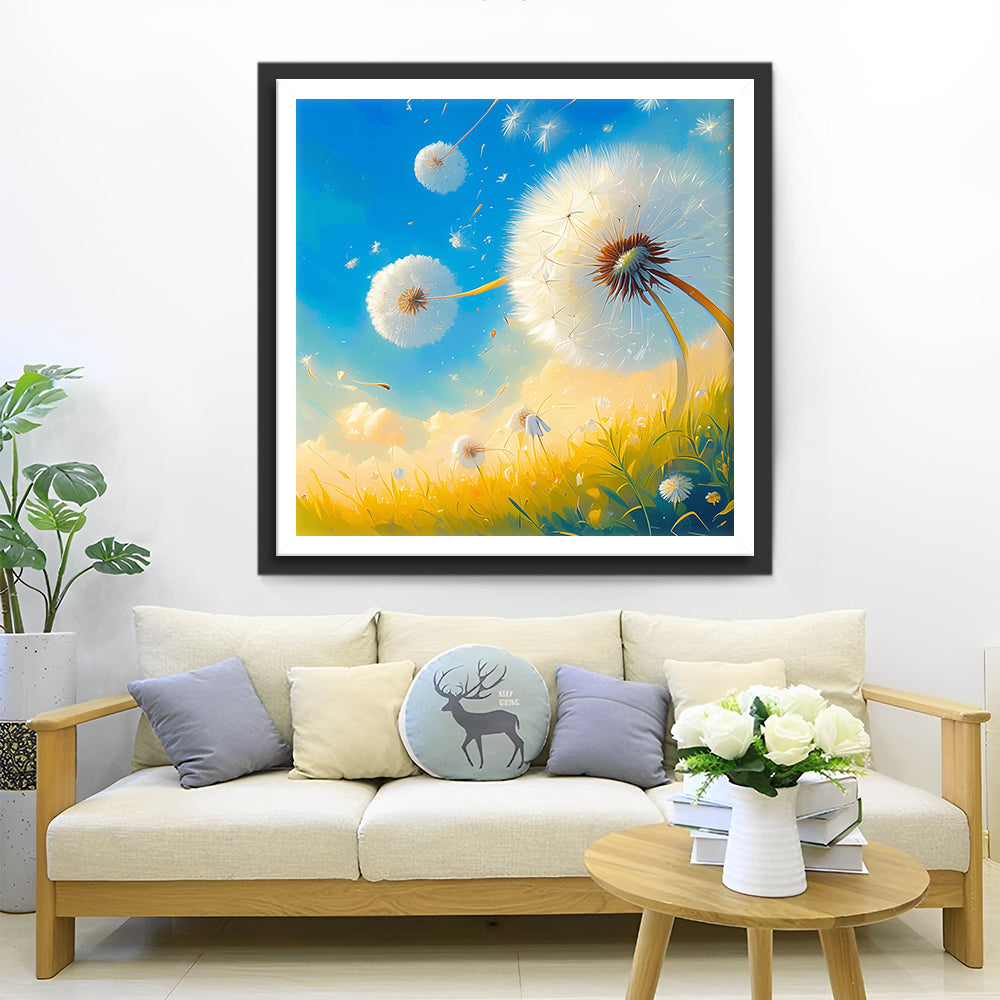 Dandelions in the Wind Diamond Painting