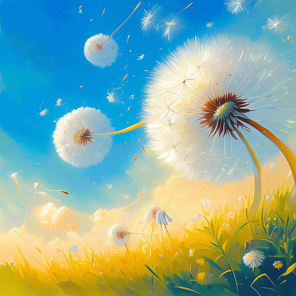 Dandelions in the Wind Diamond Painting