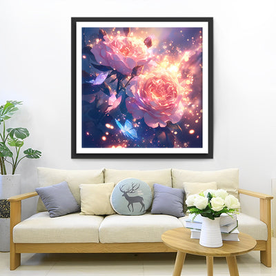 Fantasy Peony and Butterflies Diamond Painting