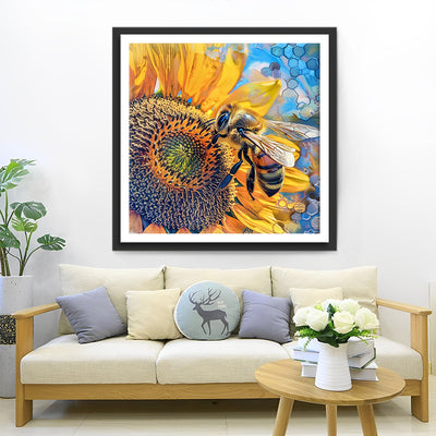 Sunflower and Bee Diamond Painting