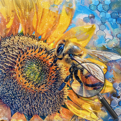 Sunflower and Bee Diamond Painting