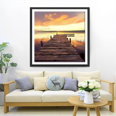 Calm Sea at Sunset Diamond Painting