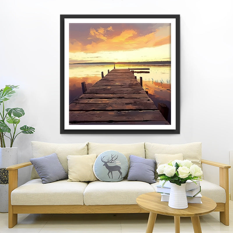 Calm Sea at Sunset Diamond Painting