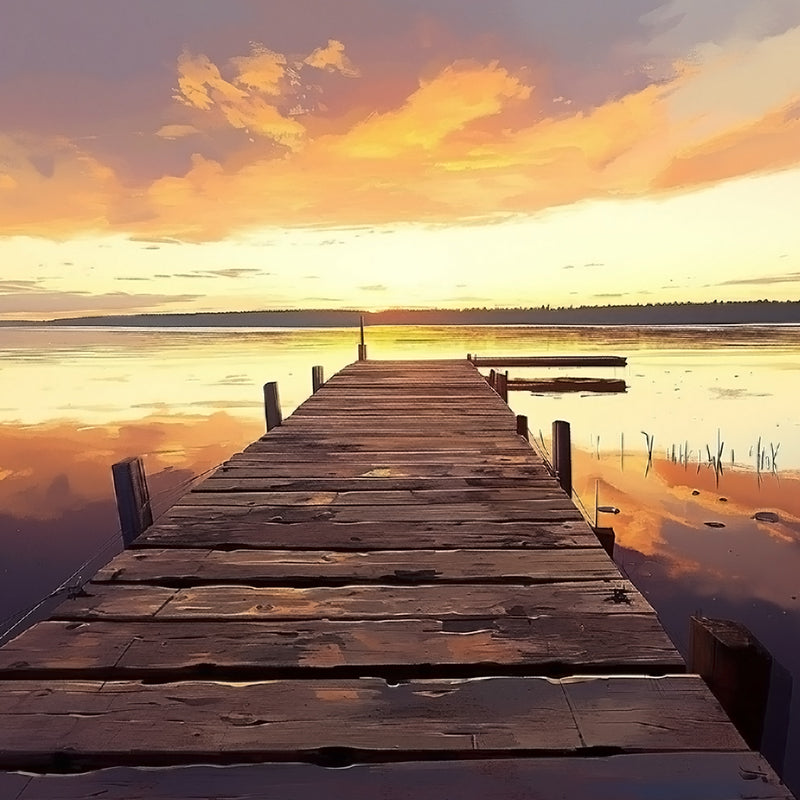 Calm Sea at Sunset Diamond Painting