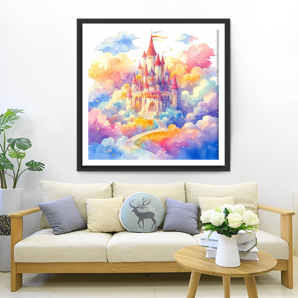 Castle in Colorful Clouds Diamond Painting