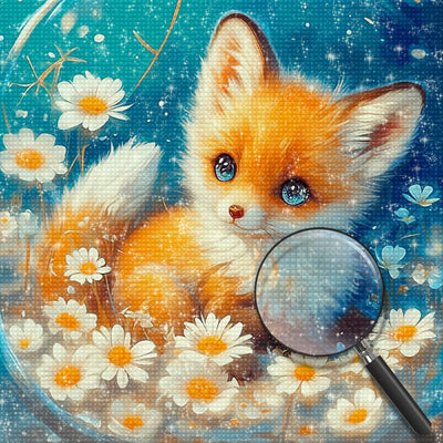 Fox and Daisy Diamond Painting