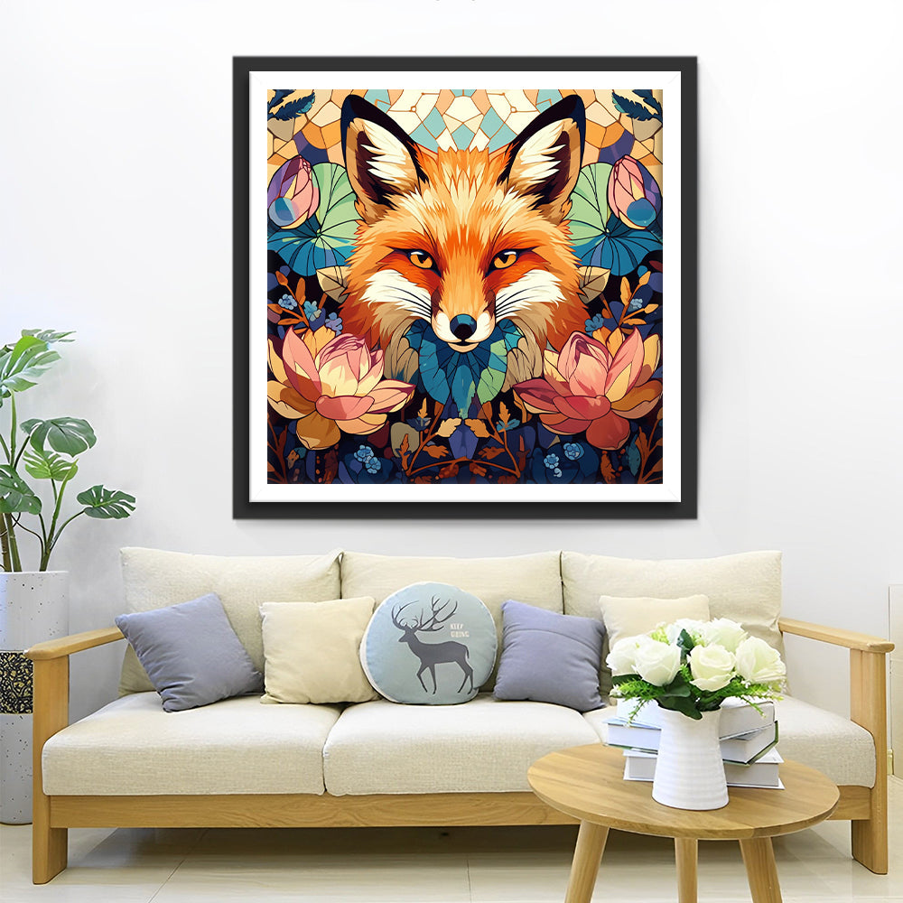 Fox and Lotus Diamond Painting