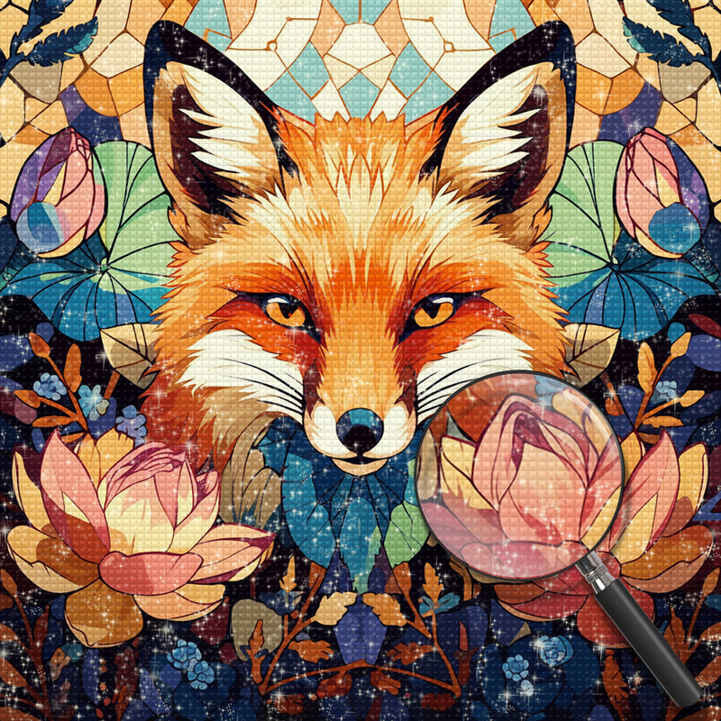 Fox and Lotus Diamond Painting