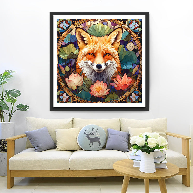 Fox and Lotus Diamond Painting