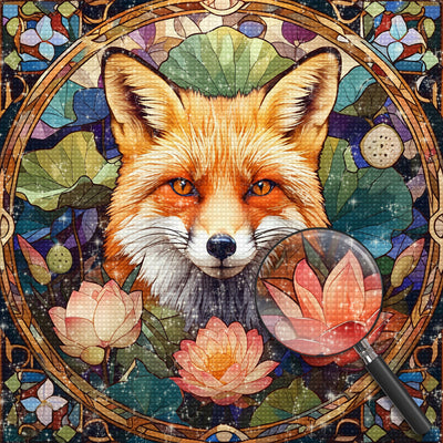 Fox and Lotus Diamond Painting