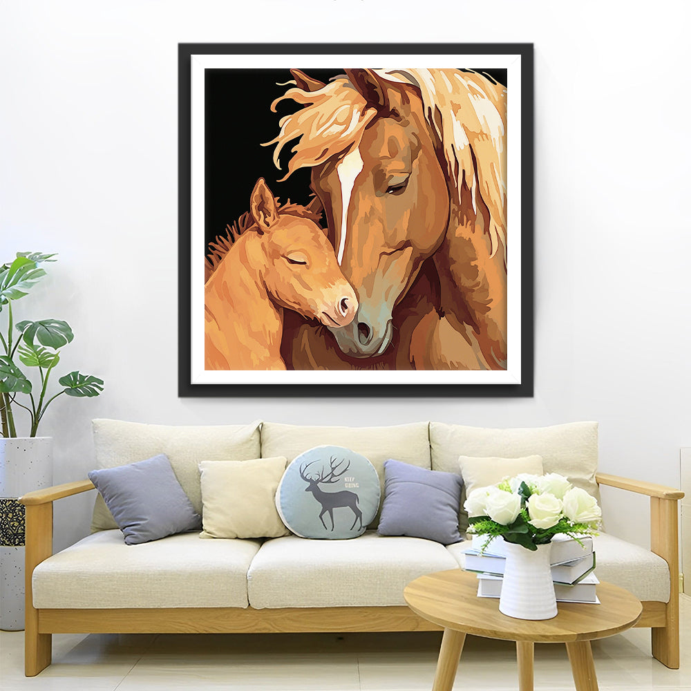 Horse and Horse Baby Diamond Painting