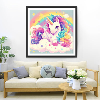 Cartoon Unicorn and Rainbow Diamond Painting