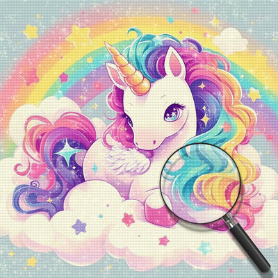 Cartoon Unicorn and Rainbow Diamond Painting