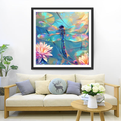 Dragonfly and Lotus Diamond Painting