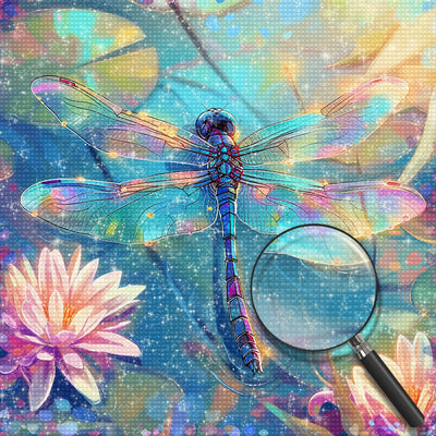 Dragonfly and Lotus Diamond Painting