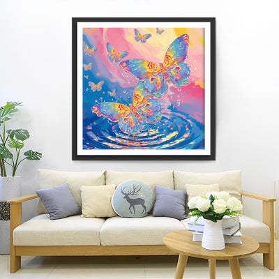 Colorful Butterflies and Water Diamond Painting