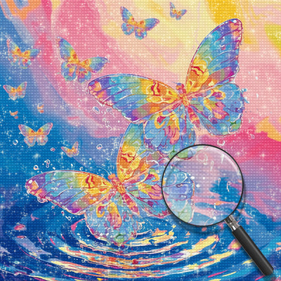 Colorful Butterflies and Water Diamond Painting