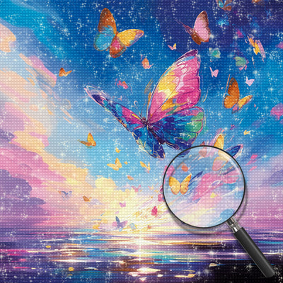 Abstract Colorful Butterflies and Sea Diamond Painting