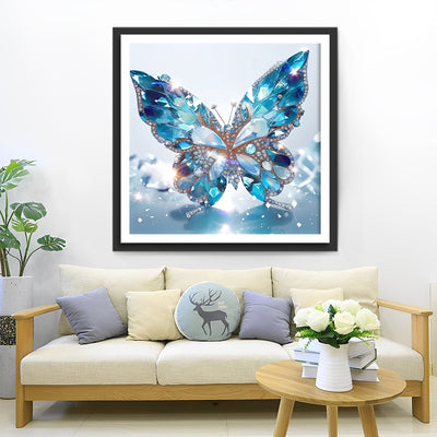 Blue Crystal Butterfly Diamond Painting