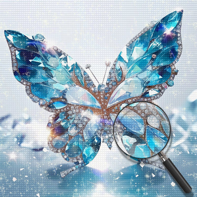 Blue Crystal Butterfly Diamond Painting