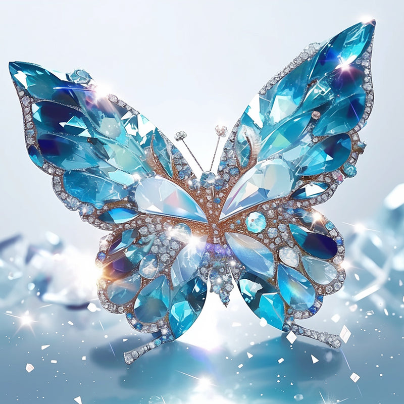 Blue Crystal Butterfly Diamond Painting